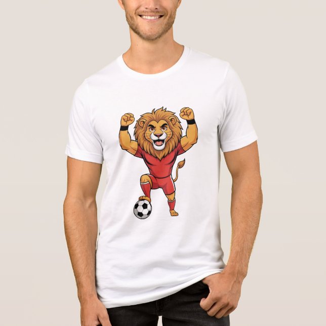 Funny Lion King plays football Tri-Blend Shirt (Front)