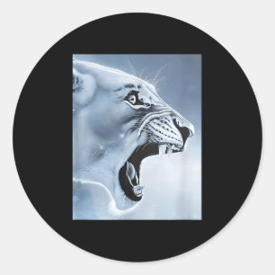 Funny Lion Monkey Meme Ragebait Meme Brainrot Gen  Classic Round Sticker