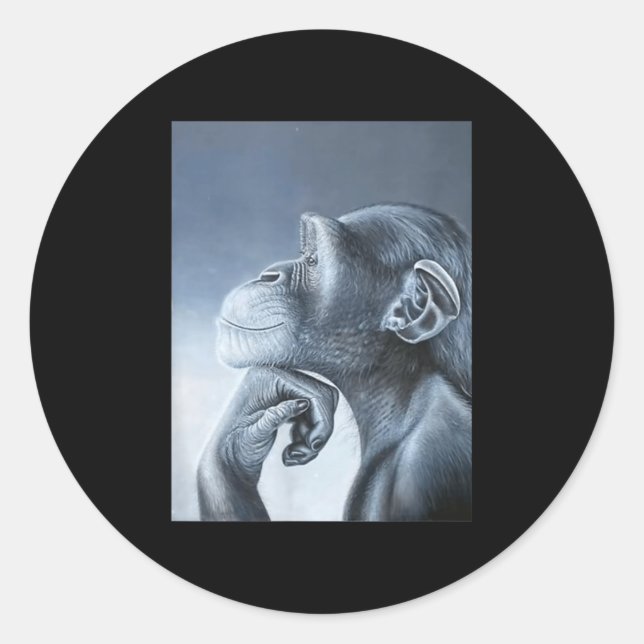Funny Lion Monkey Meme Ragebait Meme Brainrot Gen  Classic Round Sticker (Front)