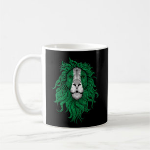 Funny Lion Nigeria Flag  Nigerian Lion  Coffee Mug