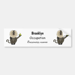 Funny lion tailed macaque monkey cartoon bumper sticker