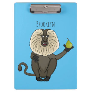 Funny lion tailed macaque monkey cartoon clipboard