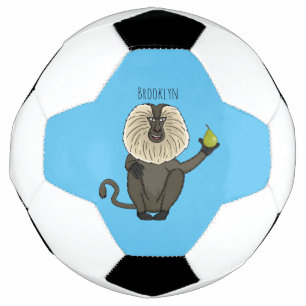 Funny lion tailed macaque monkey cartoon football