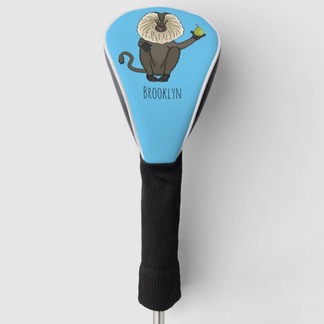 Funny lion tailed macaque monkey cartoon golf head cover (Front)