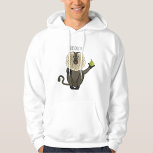 Funny lion tailed macaque monkey cartoon hoodie
