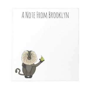 Funny lion tailed macaque monkey cartoon notepad