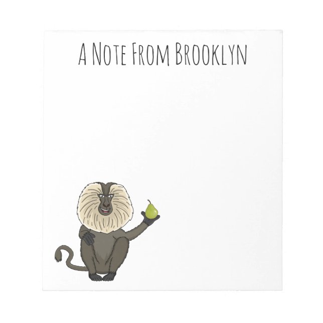 Funny lion tailed macaque monkey cartoon notepad (Front)