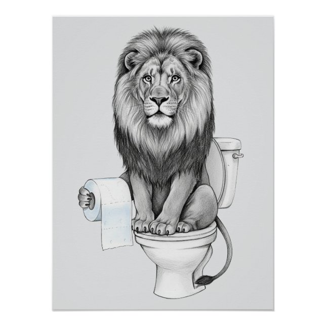 Funny Lion Wall Art (Front)