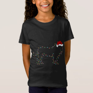 Funny Lion Xmas Lighting Santa Hat Lion Christmas T-Shirt