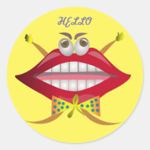Funny Lip yellow sticker