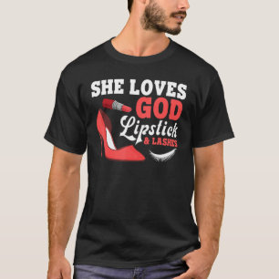 Funny Lipstick For Women Girls Lipstick Makeup Art T-Shirt