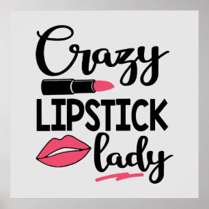 funny lipstick lady makeup Artist Poster