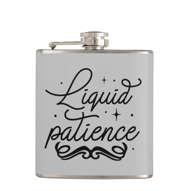funny liquid word art drinking lovers hip flask (Front)