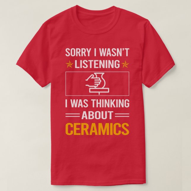 Funny Listening Ceramics T-Shirt (Design Front)