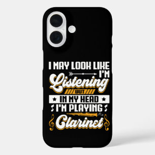 Funny Listening In My Head I'm Playing Clarinet iPhone 16 Case