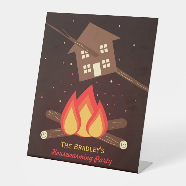 Funny Literal Housewarming Party Pedestal Sign (Front)