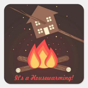 Funny Literal Housewarming Party Square Sticker