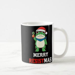 Funny Litical Frog Christmas Merry Resistmas 2025 Coffee Mug