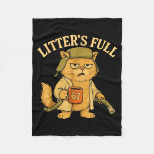 Funny Litter’s Full Cat Parody 67 Six Seven Meme Fleece Blanket
