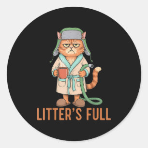 Funny Litter’s Full Cat Parody Cute Cat Lover Chri Classic Round Sticker