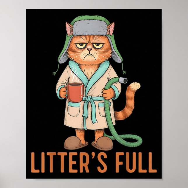 Funny Litter’s Full Cat Parody Cute Cat Lover Chri Poster (Front)