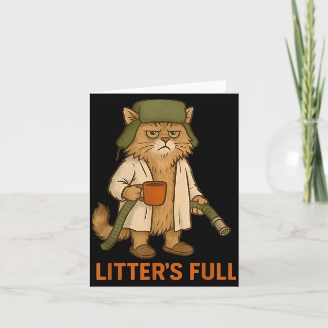 Funny Litter's Full Cat  Card (Front)