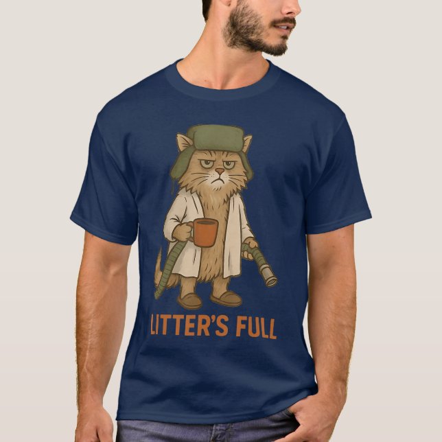 Funny Litters Full Cat funny T-Shirt (Front)