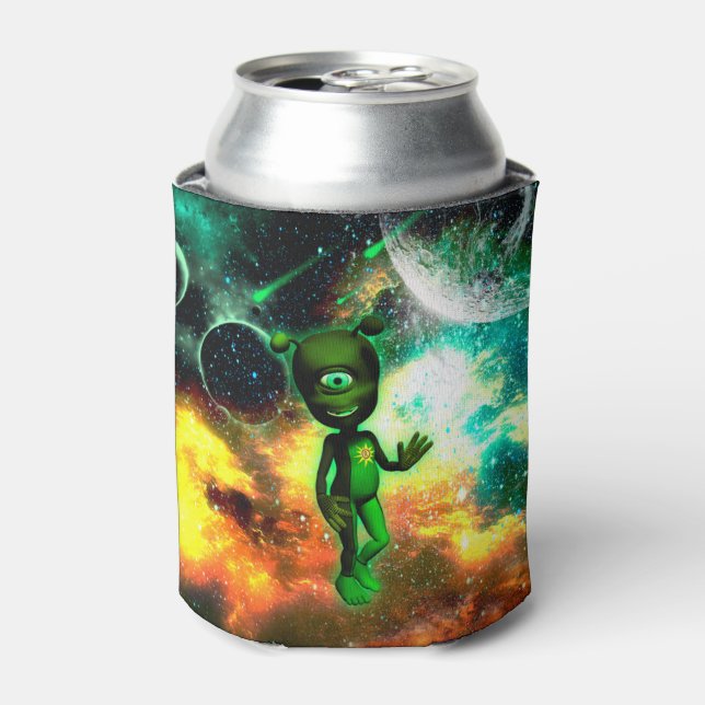 Funny little alien can cooler (Can Front)