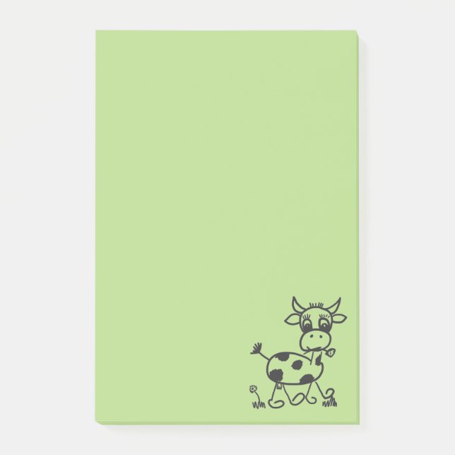 Funny Little Cow - Post It light green Post-it Notes (Front)