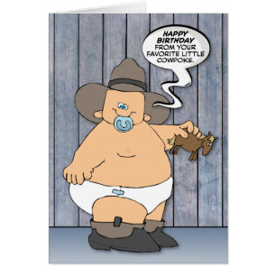 Funny “Little Cowpoke” Inner Child Birthday Card