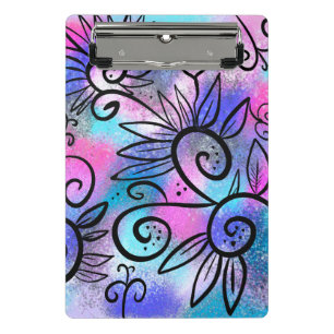 Funny little floral bird mini clipboard