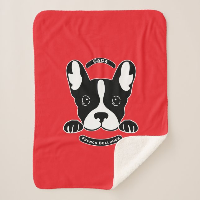 Funny Little French Bulldogs Sherpa Blanket (Front)