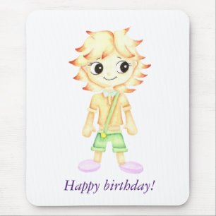 Funny little ginger boy mouse mat