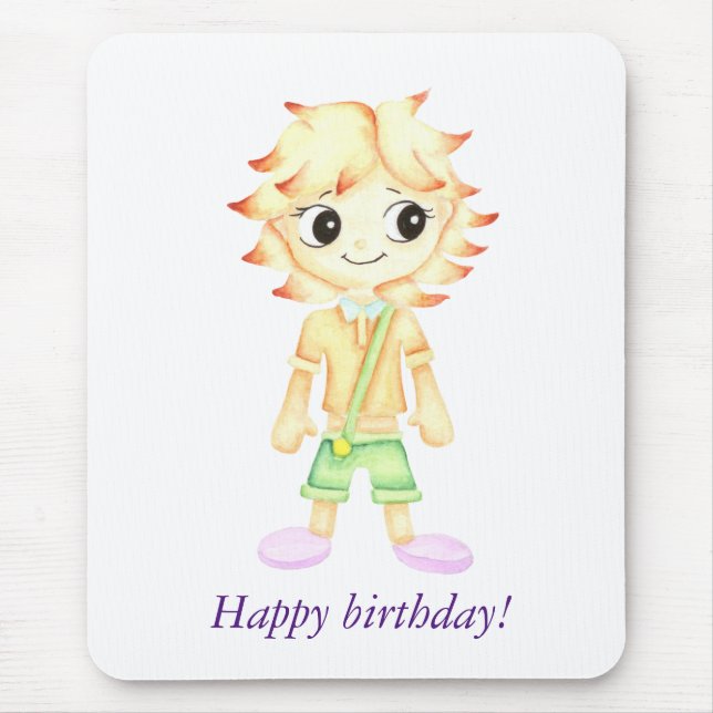 Funny little ginger boy mouse mat (Front)