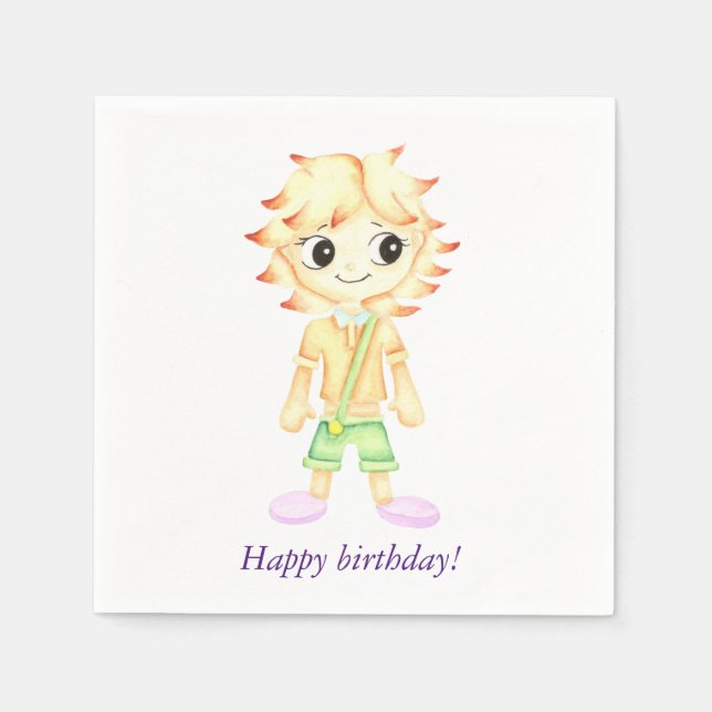 Funny little ginger boy napkin (Front)