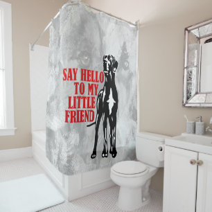 Funny Little Great Dane Shower Curtain