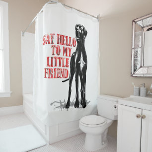 Funny Little Great Dane Shower Curtain