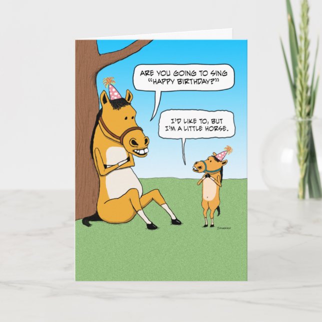 Funny Little Horse Birthday Card (Front)
