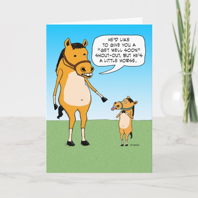 Funny Little Horse Get Well Card (Front)