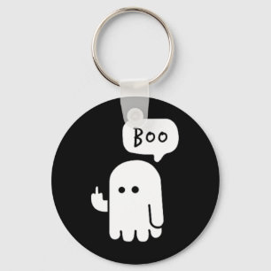Funny Little Middle Fingers Cute Ghost Boojee Hall Key Ring