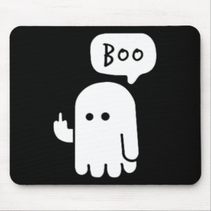 Funny Little Middle Fingers Cute Ghost Boojee Hall Mouse Mat