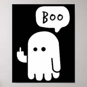 Funny Little Middle Fingers Cute Ghost Boojee Hall Poster