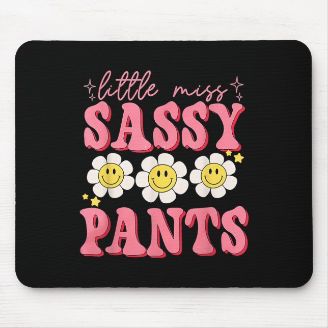 Funny Little Miss Sy Pants Back To School Girls  Mouse Mat (Front)