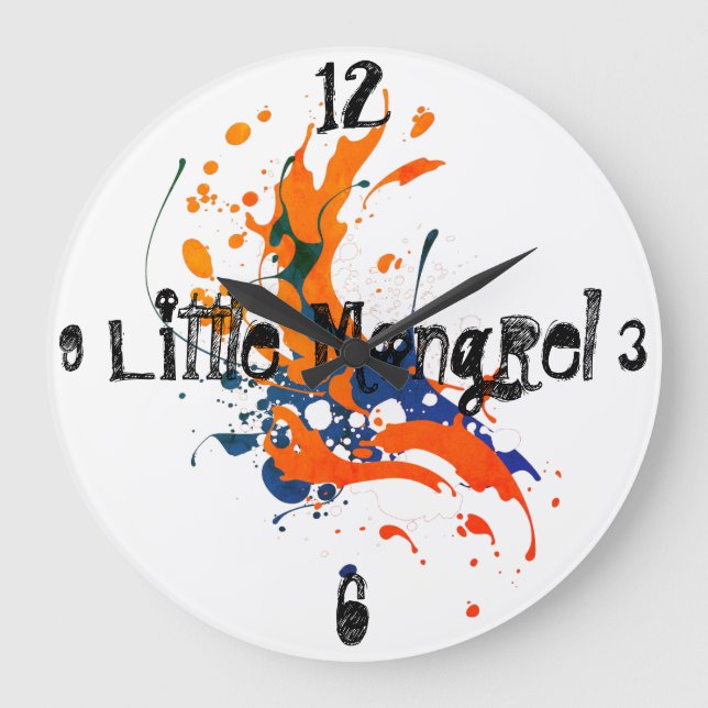 Funny Little Mongrel Round Clock (Front)