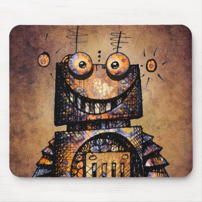 Funny Little Robot Mouse Mat (Front)
