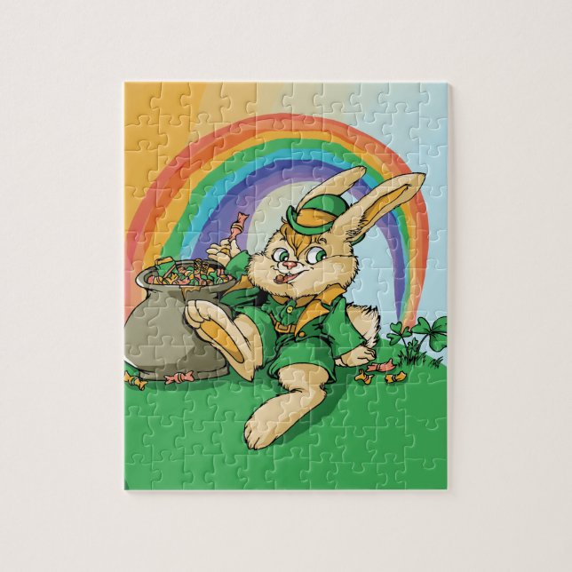 Funny Little Saint Patrick Rabbit Jigsaw Puzzle (Vertical)