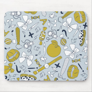 Funny Little School Things Scattered on Mouse Mat