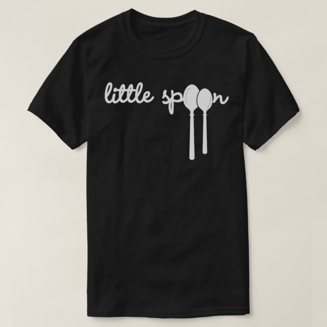 Funny Little Spoon In Big Little Spooning Couple L T-Shirt (Design Front)