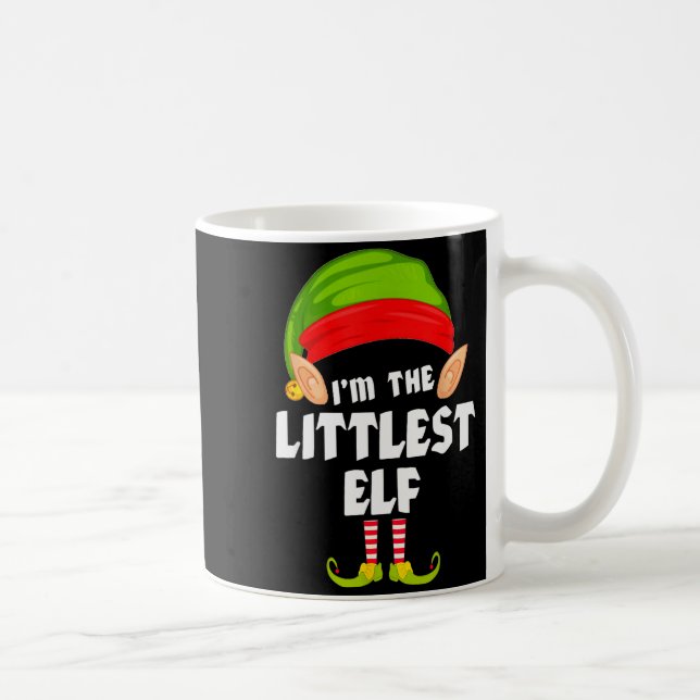 Funny Littlest Elf Matching Family Group Pj Christ Coffee Mug (Right)