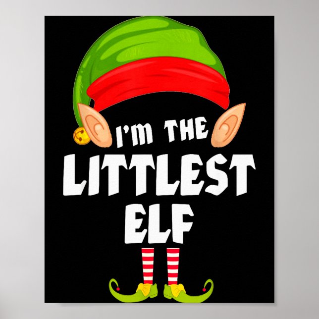 Funny Littlest Elf Matching Family Group Pj Christ Poster (Front)